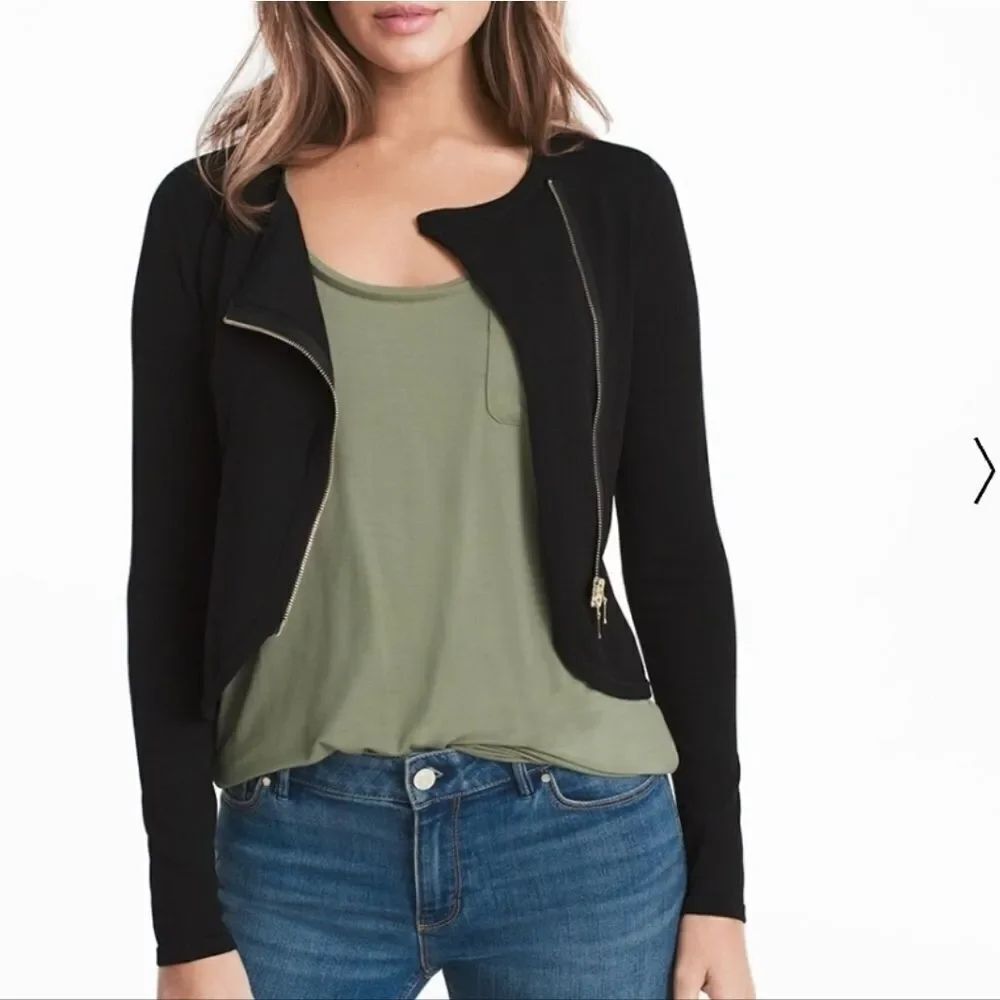 BRAND NEW KAII WOMEN"S BLACK BLAZER JACKET GOLD ZIPPER TRIM